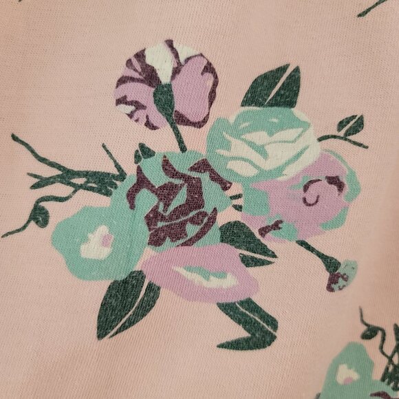 Vintage Gina Peters Midi Skirt Sz S Pink Floral Elastic Waist Casual Summer USA - Picture 5 of 9